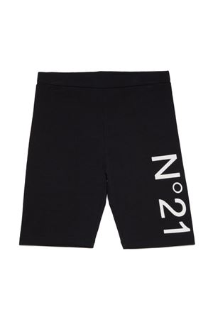 Black stretch-cotton shorts N°21 KIDS | N21395N01930NC16